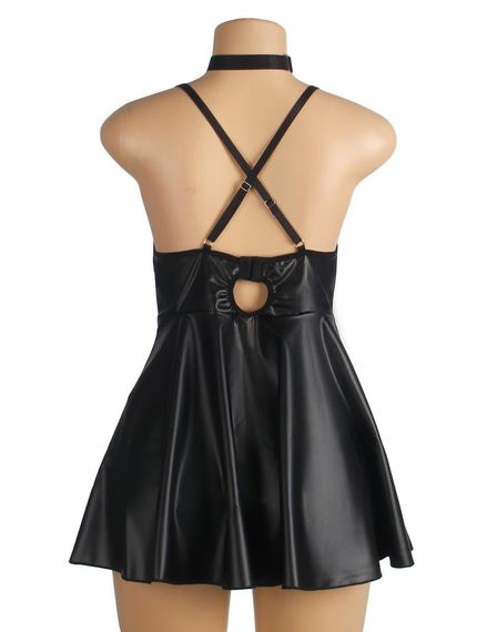 Платье из PU кожи Star Night с чокером, черный (без коробки) sexstyle | Зображення 9