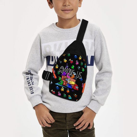Сумка через плече дитяча Among Us 29х17 см сумка слінг для хлопчика (02025)