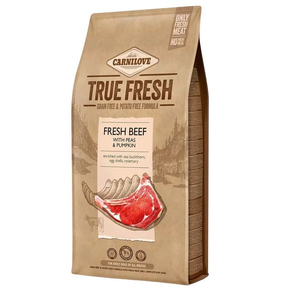 Корм Carnilove Dog Adult True Fresh Beef with Peas & Pumpkin сухий зі свіжою яловичиною та горохом 4 кг