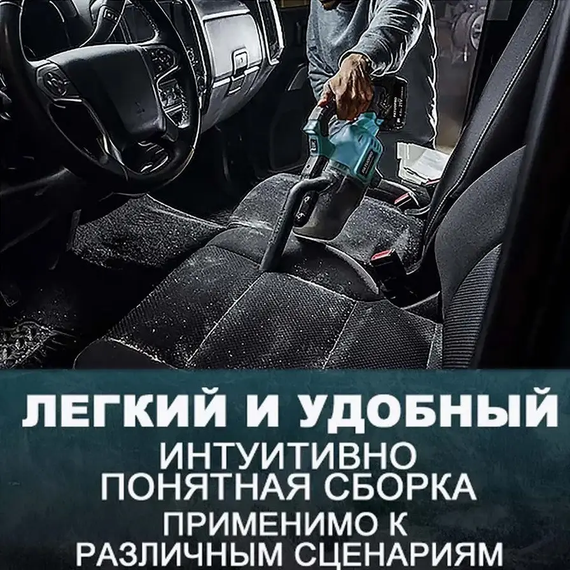 Бездротовий пилосос з 2 акумуляторами 20В 4Ач і насадками Patuo Синій | Зображення 3