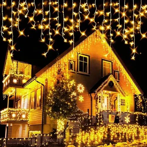 Синій Новорічна святкова гірлянда бахрома 120 Led прозорий провід 3х0.5 м | Зображення 8
