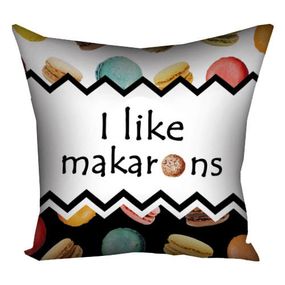 Подушка габардинова з принтом I like makarons 40x40 (4P_SWE028)