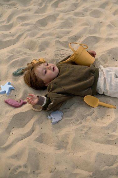 Набір іграшок для піску дитячий силіконовий Жовтий | Зображення 2