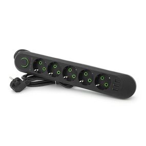 Сетевой фильтр F05U, 5 розеток EU+3 USB, 1.5 м, сечение 3х0, 75мм, 2500W 5311