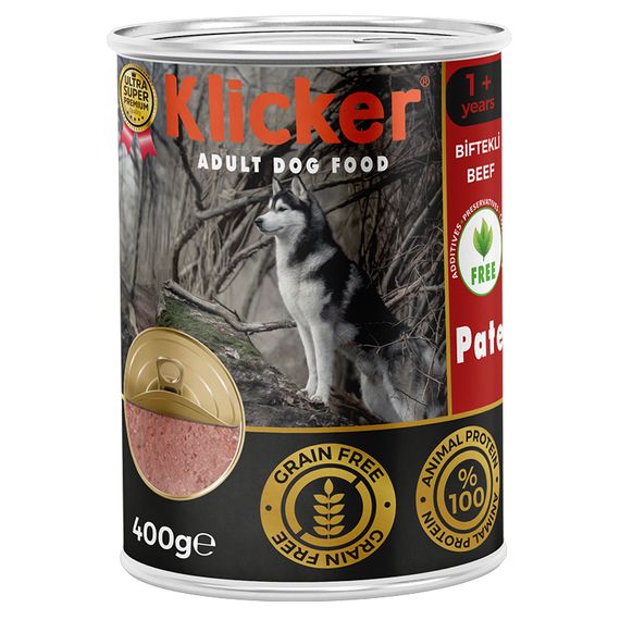 Вологий корм Klicker паштет для дорослих собак з ЯЛОВИЧИНОЮ конс 400г.