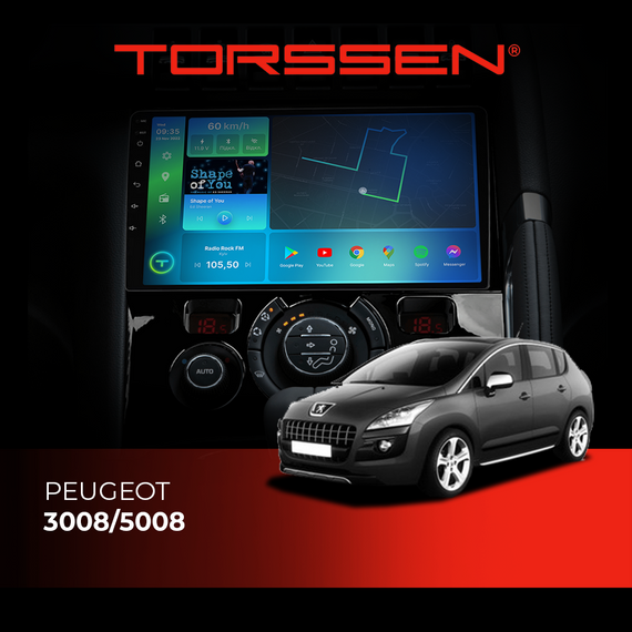 Штатна магнітола Torssen Peugeot 3008/5008 F9432 4G Carplay DSP