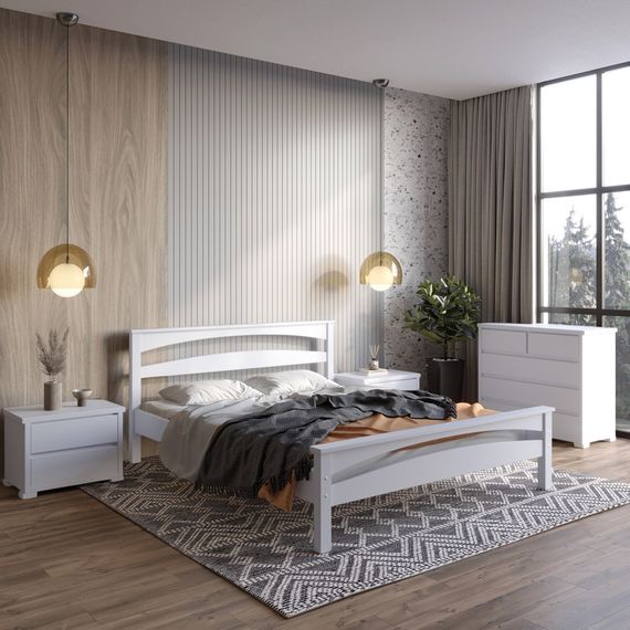 Полуторне дерев'яне ліжко Mebigrand Чикаго Сіті Сіро-блакитний (S2010R80B) 120х200 см (MBG-9909)