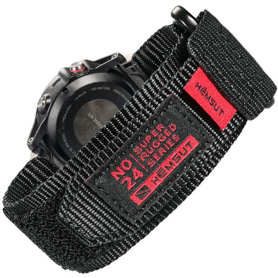 Ремешок для часов Hemsut HS121 Super Strong Nylon Garmin Black 20mm