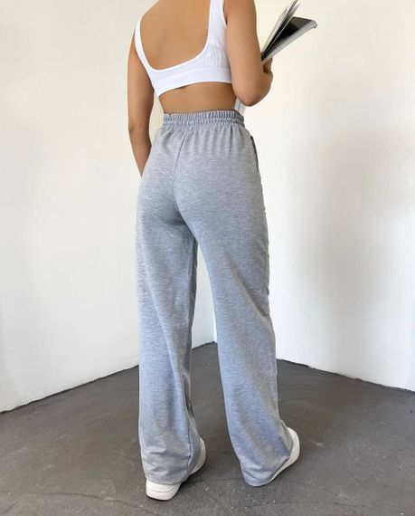 Женские широкие штаны палаццо со стрелками BF1284 цвет серый, размер 48/50 | Зображення 1