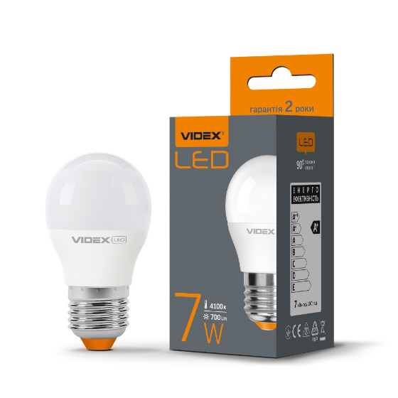 Лампа G45e 7W E27 4100К 220V LED Videx | Зображення 1