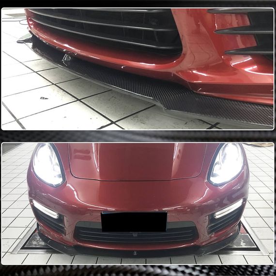 Накладка на передній бампер Lip V1 (для Turbo/Turbo S/GTS) для Porsche Panamera 2009-2016 рр | Зображення 2