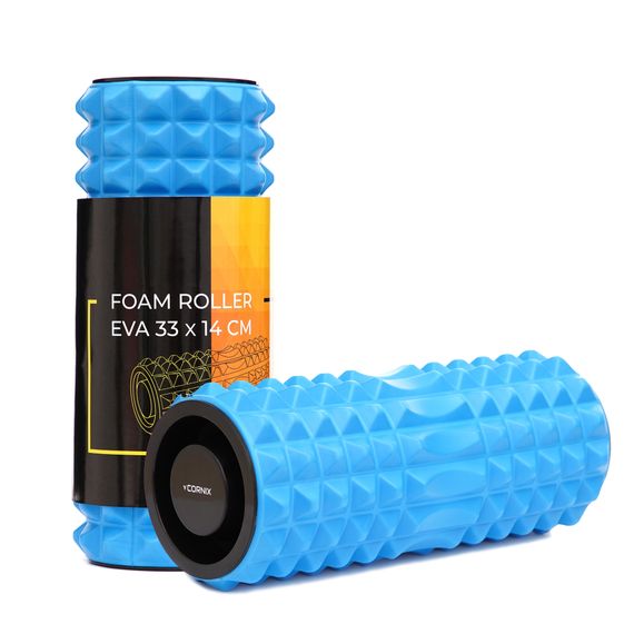 Масажний ролик Cornix EVA 33 x 14 см (валик, ролер) XR-0340 Blue