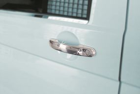 Накладки на ручки (нержавійка) 4 штуки, Carmos - Турецька сталь для Volkswagen Caddy 2004-2010 рр