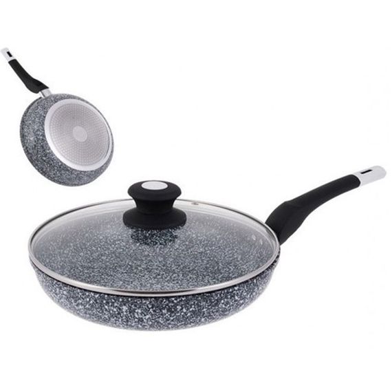 Сковорода UNIQUE UN-5114 22 см із кришкою граніт світлий багатошарове покриття | Зображення 6