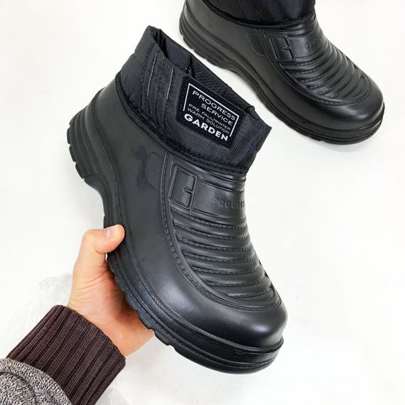 Галоши мужские черные утепленные 42р 26см, Мужские резиновые сапоги из резины | Зображення 3