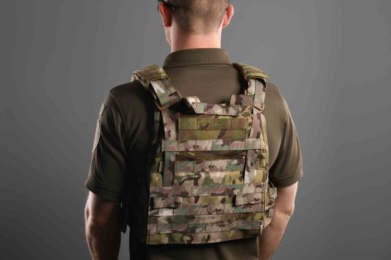 Плитоноска 2E Tactical , Тип 1, з кишенями для бічного захисту і підсумками, Молле, камуфляж (2E-MILPLACARR1-MC) | Зображення 4