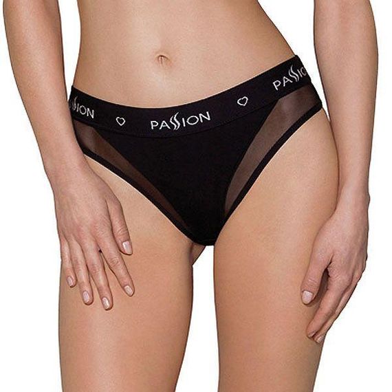 Трусики з прозорою вставкою Passion PS002 PANTIES L, black Sex Aura
