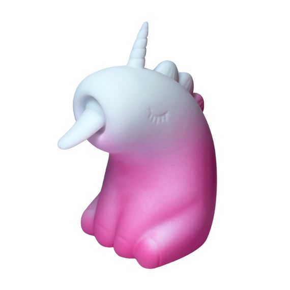 Стимулятор клітора з довгим обертовим язичком UNIVIBE Єдиноріг, 10 режимів, градієнт біло-рожевий Sex Aura | Зображення 1