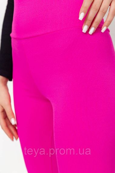 Лосини жіночі в рубчик колір рожевий розмір M FA_003288 | Зображення 5