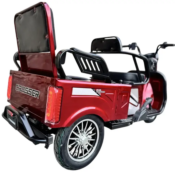 Электротрайк Crosser Transit TR-5 LFP 1500W 76.8V 30Ah, грузовой трехколесный электроскутер до 80 км, LiFePO4, 3 места Червоний | Зображення 9