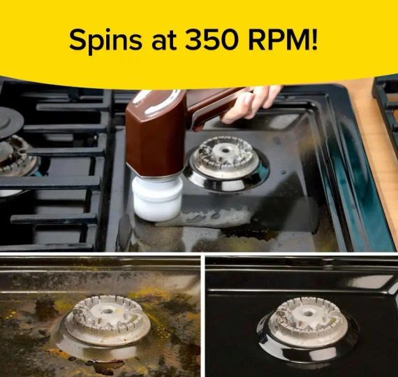 Бездротова електрична щітка для прибирання та миття посуду з 5 змінними насадками, USB заряджання | Зображення 4