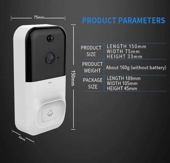 Домофон з WiFi камерою Smart Doorbell X5 ∙ Розумний дверний дзвінок відеодзвінок для квартири | Зображення 5