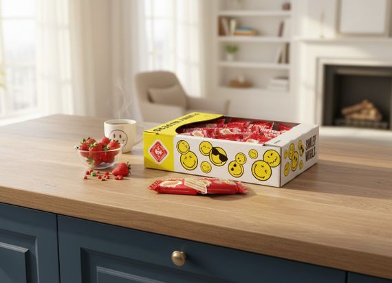 Вафлі з начинкою SmileyWorld FUNNY WAFERS з ароматом тутті фрутті та полуниці 400г (214524) | Зображення 1