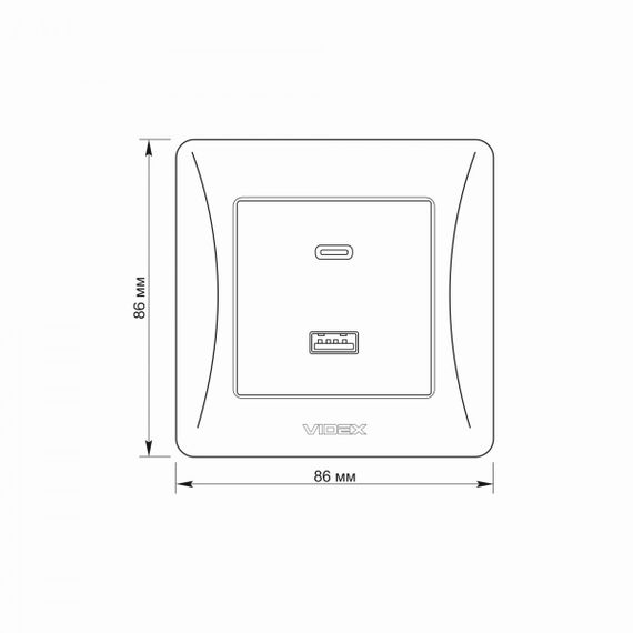 Розетка VIDEX BINERA USB-A + USB-C PD20W, швидка зарядка, 2 порти, біла  (VF-BNCHRUC20-W) | Зображення 2