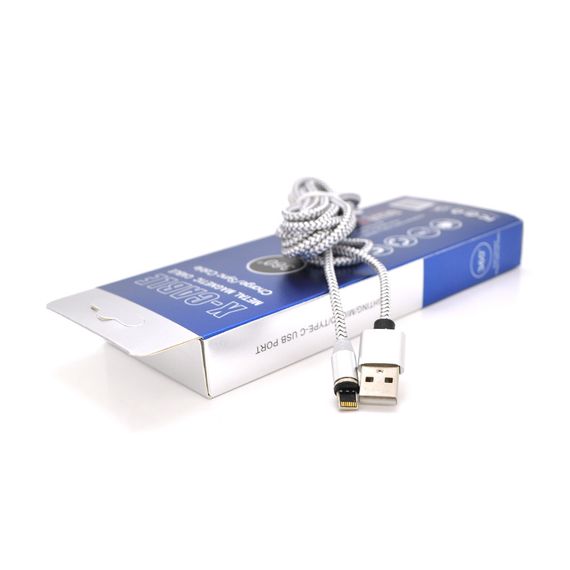 Магнитный кабель PiPo USB 2.0/Lighting, 2m, 2А, тканевая оплетка, брон арт.18169 | Зображення 1