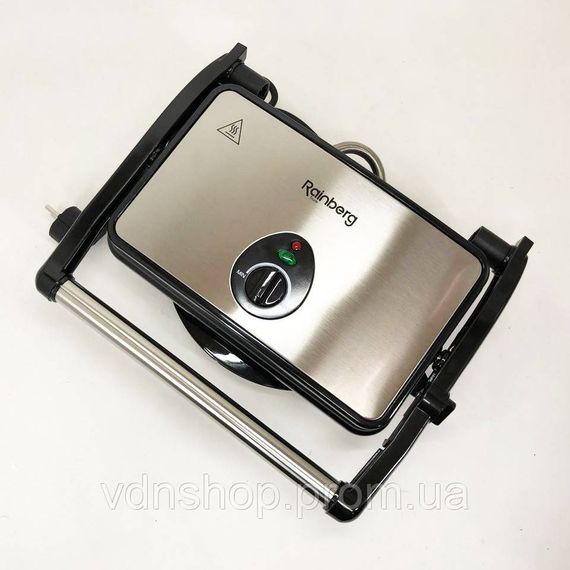 Электрический гриль барбекю кухонный Rainberg, Электрический контактный гриль для дома RZ-81 | Зображення 1