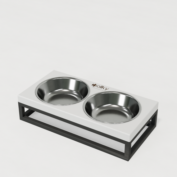 Миски на подставке для маленьких собак и котов Hollky Base XS (2 × 0,25 л) BXS-28145-GRWH