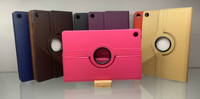 Шкіряний чохол книжка 360 для Samsung Galaxy Tab A9 Plus X210 / X216 рожевий