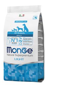 Корм Monge Monoprotein All breeds Adult Light Salmone сухой с лососем для взрослых собак с лишним весом 15 кг