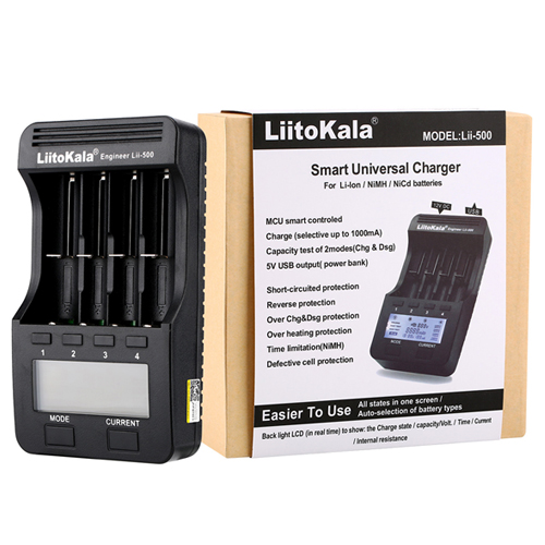Універсальна зарядка для акумуляторів LiitoKala Lii-500 + Power Bank АА, ААА, 18650,26650 Li-ion, Ni-MH/Ni-Cd | Зображення 1