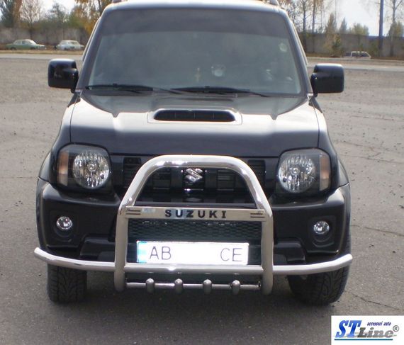 Кенгурятник с усами QT007 (нерж) для Suzuki Jimny 1998-2018 гг | Зображення 3