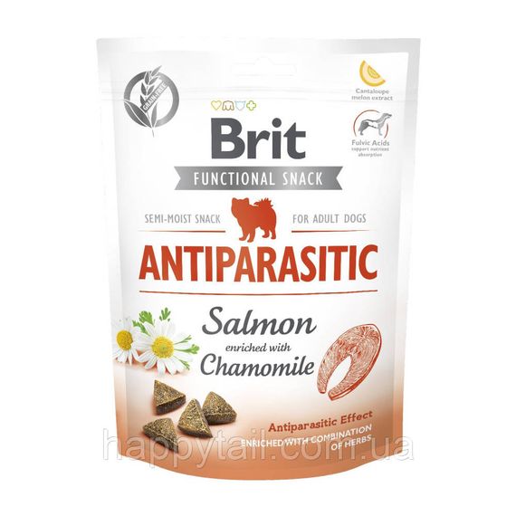 Функциональное лакомство для собак Brit Care (Брит Кеа) Functional Snack Antiparasitic - лосось и ромашка, 150 г