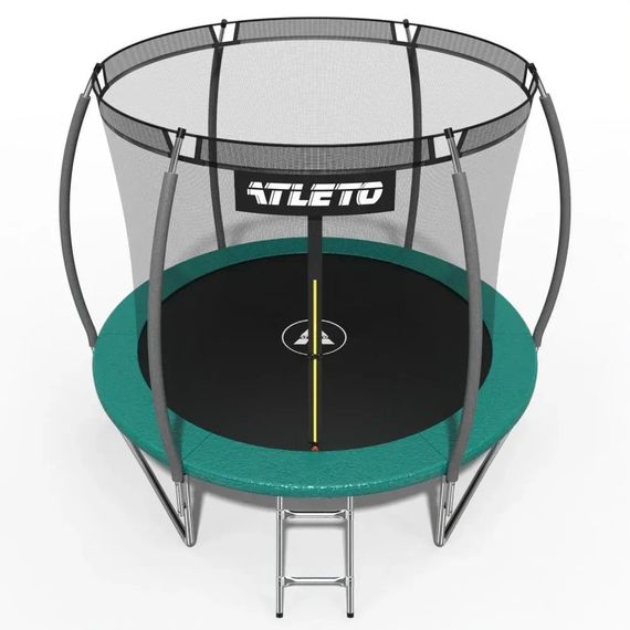 Батут дитячий Atleto 252 см із захисною сіткою та драбиною для дому та дачі зелений 21000803 | Зображення 1