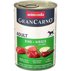 Вологий корм для дорослих собак Animonda GranCarno Original Adult яловичина та олениною з яблуком 400 г (4017721827539)