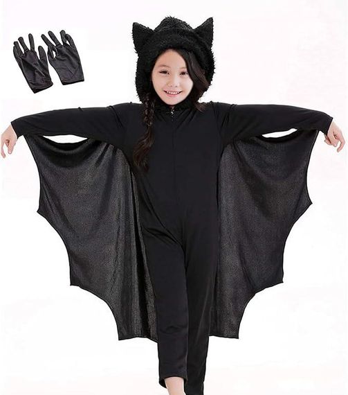 Детский костюм летучей мыши комбинезон с капюшоном крыльями перчатками на Хэловин утренник на 115-130см 6-9лет | Зображення 2