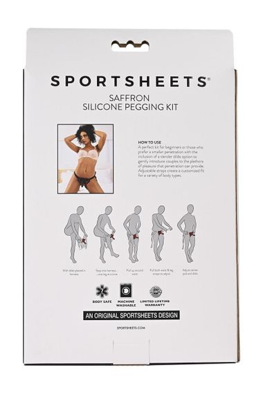 Страпон на ременях Sportsheets Saffron жіночий, чорний sexstyle | Зображення 3