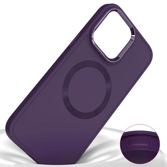 TPU чохол Bonbon Metal Style with MagSafe для Apple iPhone 15 (6.1") Фіолетовий / Dark Purple | Зображення 4