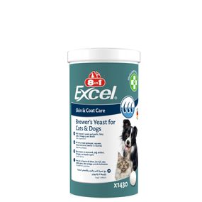 Витамины 8in1 Excel Brewers Yeast для собак и кошек, пивные дрожжи с чесноком, для кожи и шерсти 1430 шт