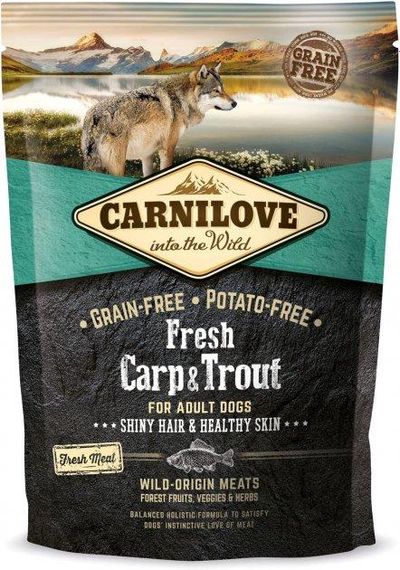 Сухий корм Carnilove беззерновий для дорослих собак усіх порід з коропом та фореллю 1.5 кг