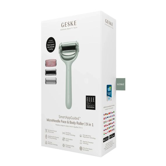 Ролик для голкової мезотерапії обличчя та тіла GESKE MicroNeedle Face&Body Roller 9в1 turquoise, Зелений | Зображення 7