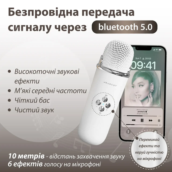 Колонка портативна з мікрофоном C-20 BT/TF/USB/FM 5 Вт Білий C20W | Зображення 2
