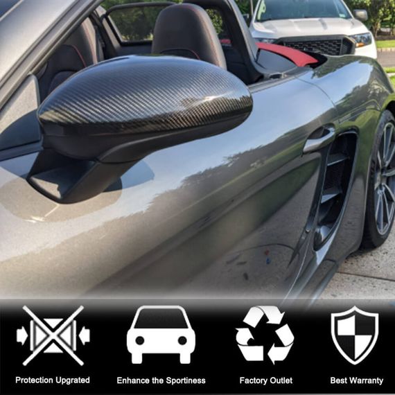Накладки на дзеркала (Карбон) для Porsche Boxster/Cayman 982 (718) 2016- рр | Зображення 1