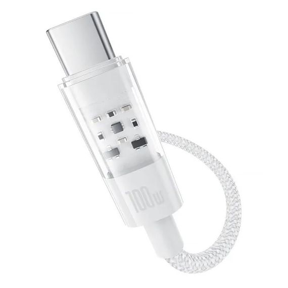 Дата кабель Baseus Gem Fast Charging Type-C to Type-C 100W (1m) (P10373000111) Moon White | Зображення 1