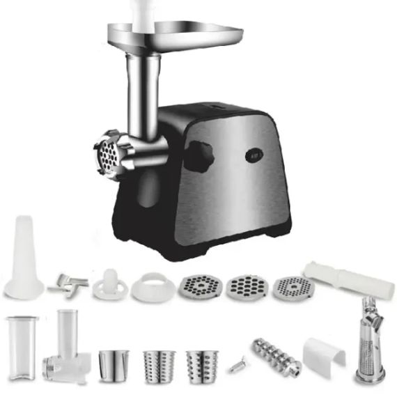 М'ясорубка електрична Domotec MS-2027 3в1 4500W із соковижималкою, терками та шатківниками