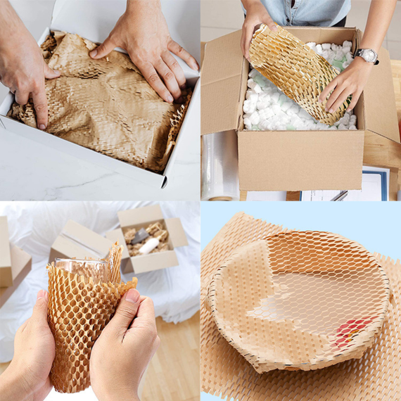 Cотовая крафт-бумага PaperPack, рулон - 42 см х 100 м, коричневая | Зображення 4