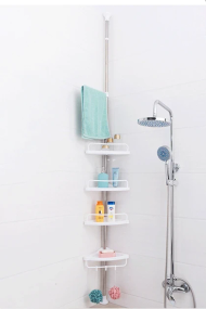 Кутова полиця Multi Corner Shelf у ванну кімнату, Полиця з 4 рядами металева   знижка